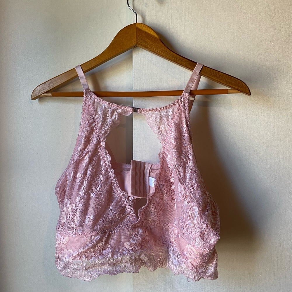 Womens Real Lingerie Pink Lace Front Closure At Chest 2XL